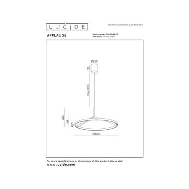Image of Lucide Applause 800 CCT LED Ceiling Pendant Light with Motion Switch