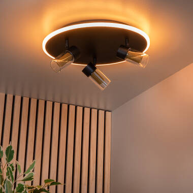 Image of Lucide Everina 3 Light CCT LED Ceiling Spotlight Plate with Remote Control