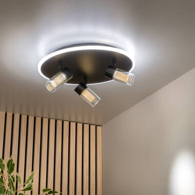 Image of Lucide Everina 3 Light CCT LED Ceiling Spotlight Plate with Remote Control
