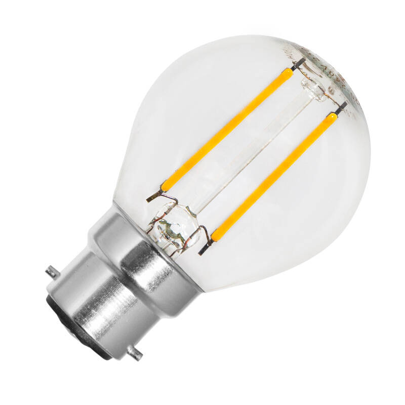 Image of Envirolight 2W Non-Dimmable LED Decorative Filament Golfball Bulb - Bayonet Cap
