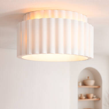 Image of Edit Column Plaster Flush Ceiling Light