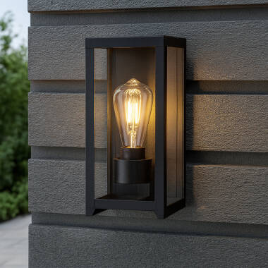Suri Athens Solar LED Half Lantern Outdoor Wall Light with PIR Sensor