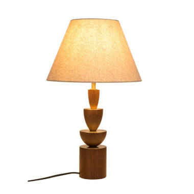 Image of Wisteria Nova Wood Table Lamp with Linen Shade