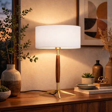 Image of Wisteria Halo Walnut Table Lamp