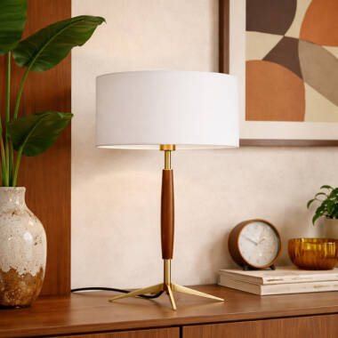 Image of Wisteria Halo Walnut Table Lamp