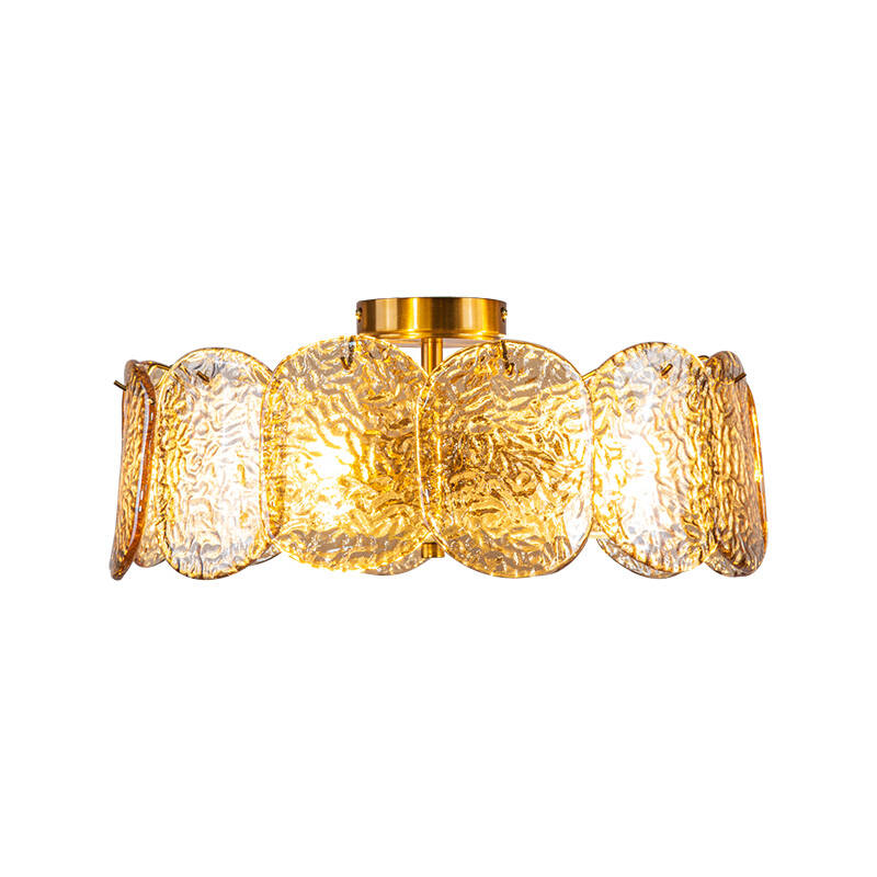 Image of Wisteria Verre Glass Semi-Flush Ceiling Light