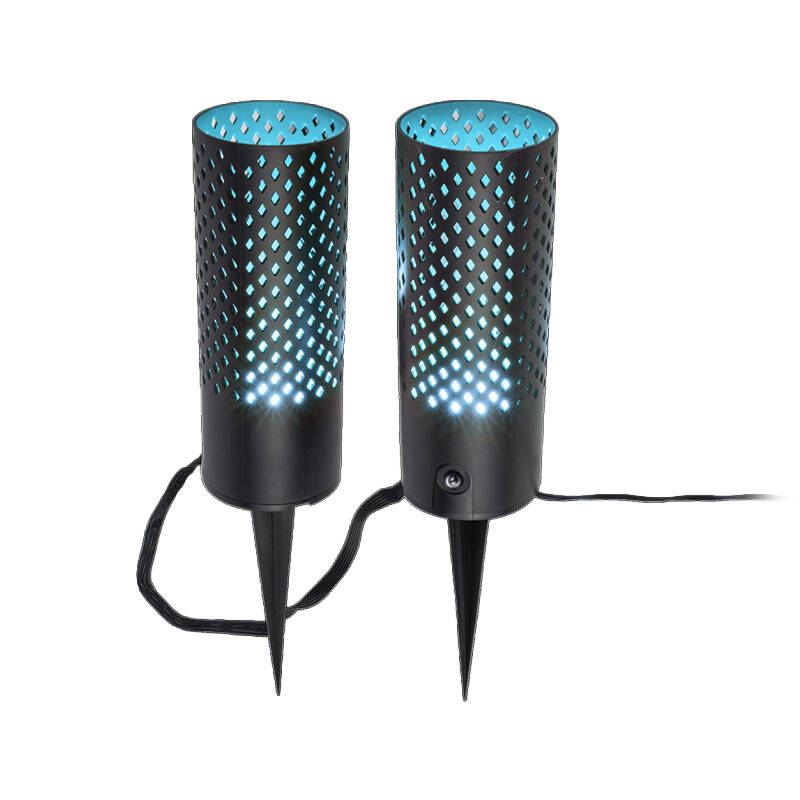 Image of Easyfit Remote 12v Garden Lights - Rose LED Outdoor Feature Stake Light with PIR Sensor- 2 Lights