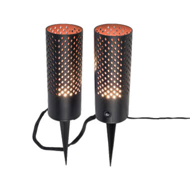 Image of Easyfit Remote 12v Garden Lights - Rose LED Outdoor Feature Stake Light with PIR Sensor- 2 Lights