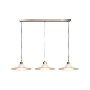 Image of Khudi & Khora Olive 3 Light Ceramic Bar Ceiling Pendant Light