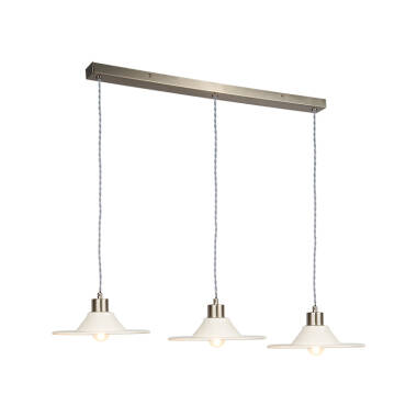 Image of Khudi & Khora Olive 3 Light Ceramic Bar Ceiling Pendant Light