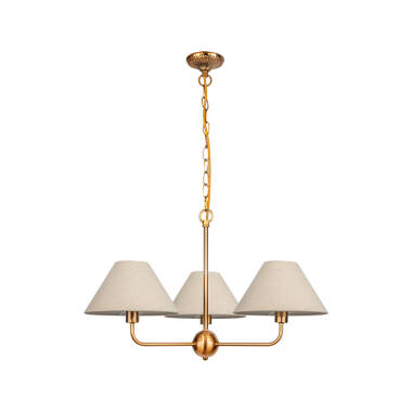 Image of Wisteria Vitra 3 Arm Linen Ceiling Pendant Light