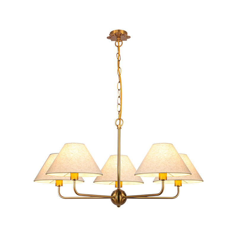 Image of Wisteria Mira 5 Arm Linen Ceiling Pendant Light