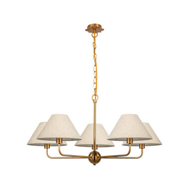 Image of Wisteria Mira 5 Arm Linen Ceiling Pendant Light