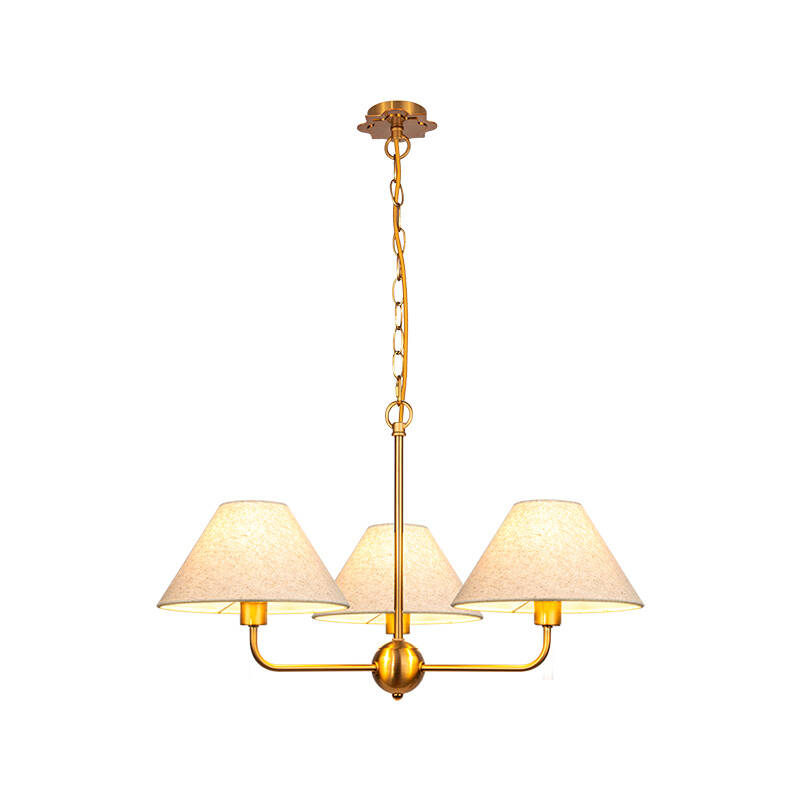 Image of Wisteria Mira 3 Arm Linen Ceiling Pendant Light