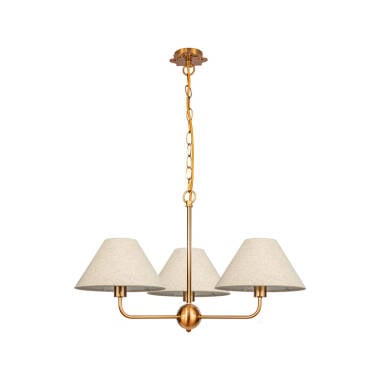 Image of Wisteria Mira 3 Arm Linen Ceiling Pendant Light