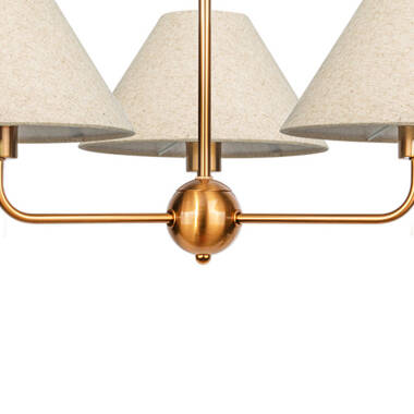 Image of Wisteria Mira 3 Arm Linen Ceiling Pendant Light