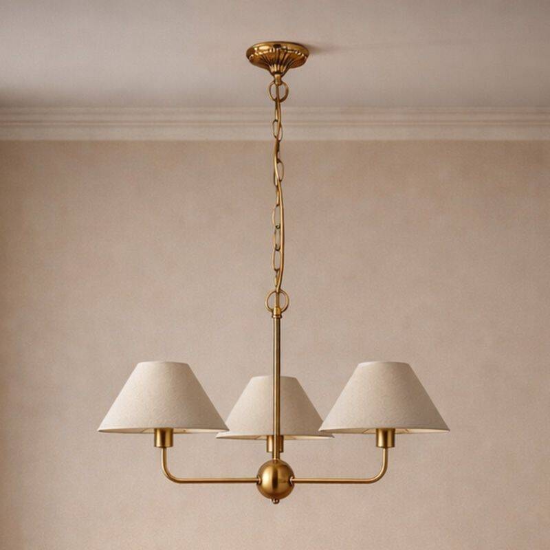 Image of Wisteria Vitra 3 Arm Linen Ceiling Pendant Light