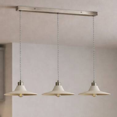 Khudi & Khora Olive 3 Light Ceramic Bar Ceiling Pendant Light