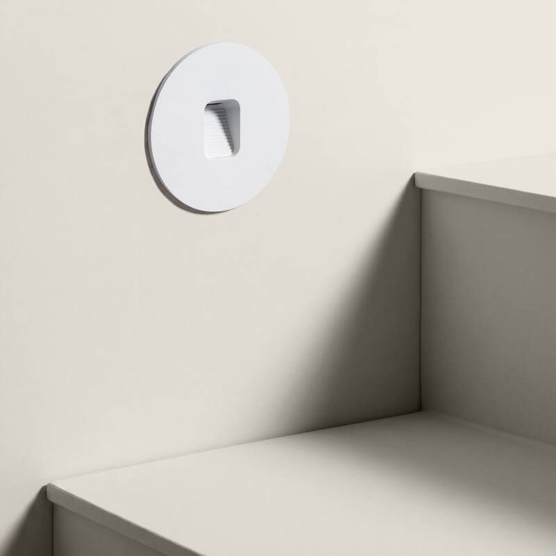 Image of Edit Grasset Round 2W Cool White LED Recessed Outdoor Wall Light