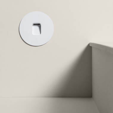 Image of Edit Grasset Round 2W Cool White LED Recessed Outdoor Wall Light