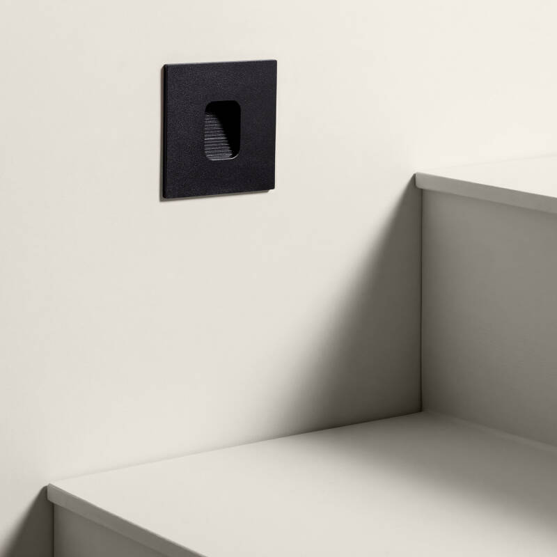 Image of Edit Grasset Square 2W Cool White LED Recessed Outdoor Wall Light