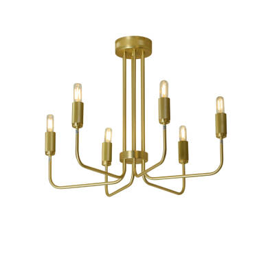 Image of Westport Bridgehampton Knurl 6 Light Semi-Flush Chandelier