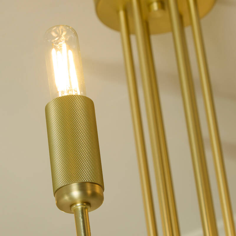 Image of Westport Bridgehampton Knurl 6 Light Semi-Flush Chandelier