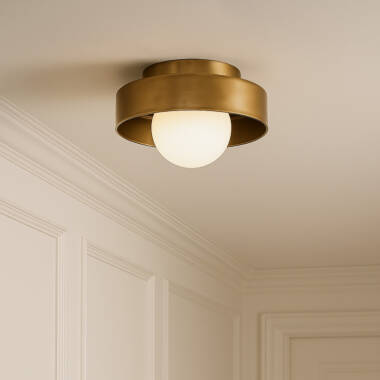 Image of Westport Monte Glass Flush Ceiling Light
