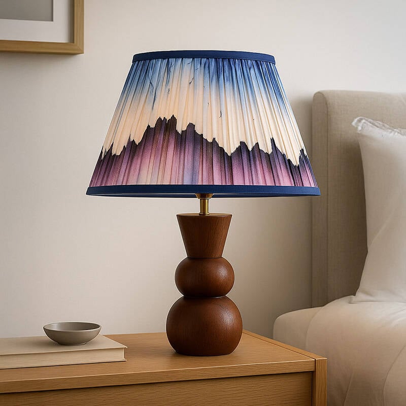 Image of Wisteria Grove Wood Table Lamp with Colette Shade