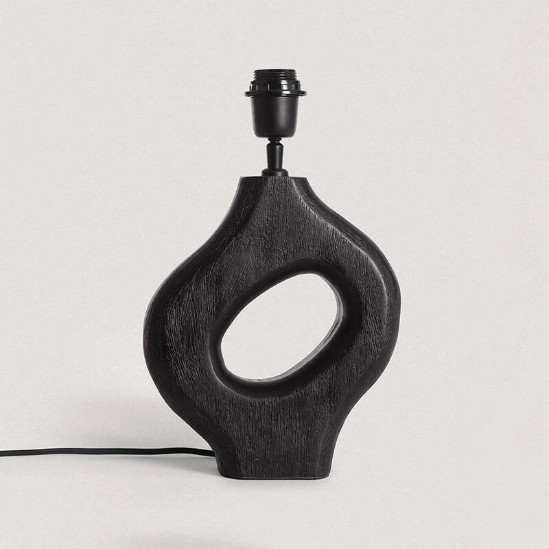 Image of Wisteria Ember Wood Table Lamp with Marco Shade