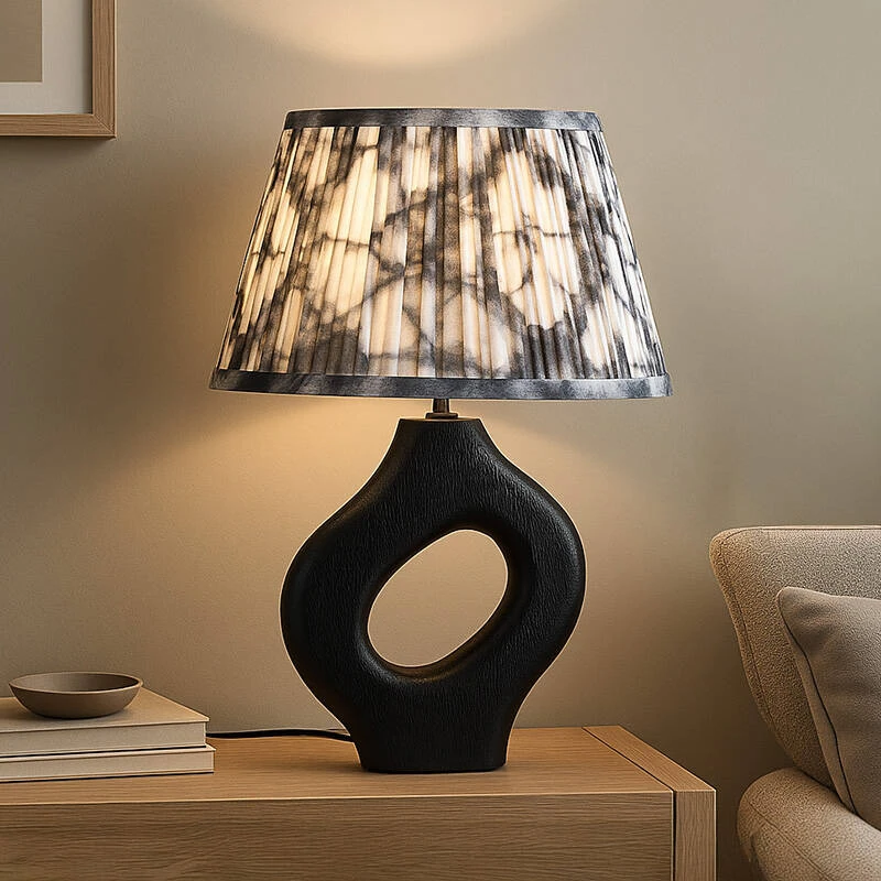 Image of Wisteria Ember Wood Table Lamp with Marco Shade