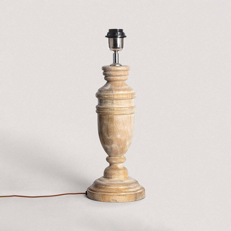 Image of Wisteria Carver Wood Table Lamp with Colette Shade