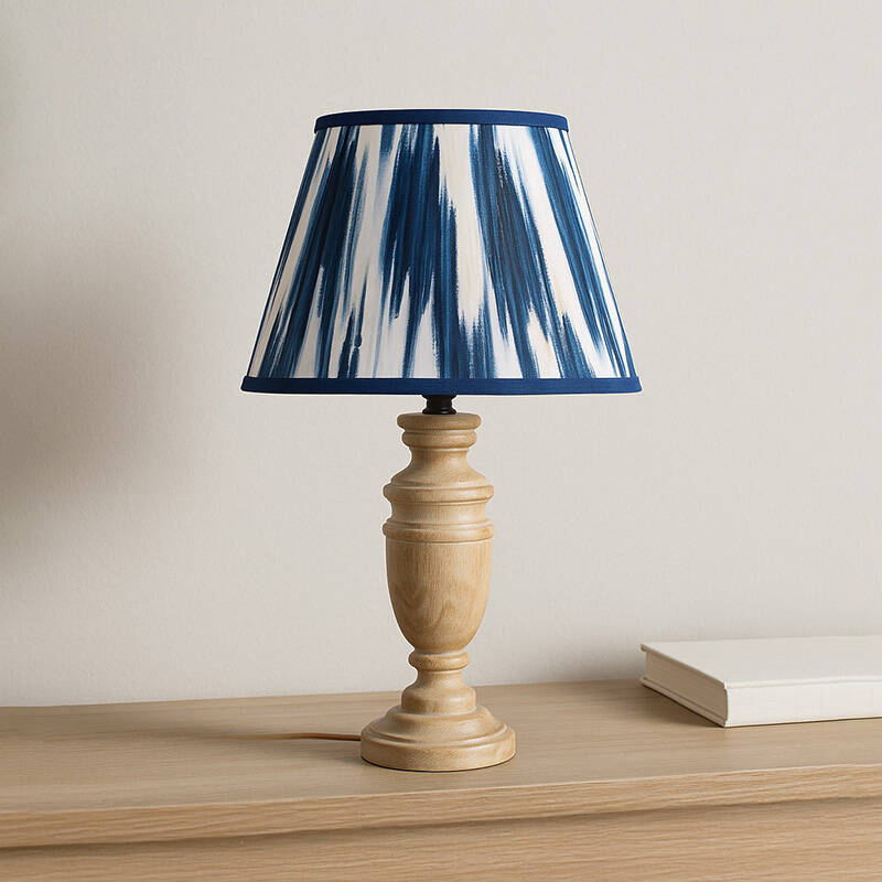 Image of Wisteria Carver Wood Table Lamp with Elodie Shade