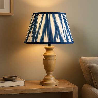 Image of Wisteria Carver Wood Table Lamp with Elodie Shade
