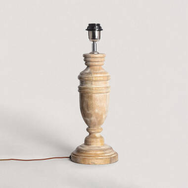 Image of Wisteria Carver Wood Table Lamp with Elodie Shade