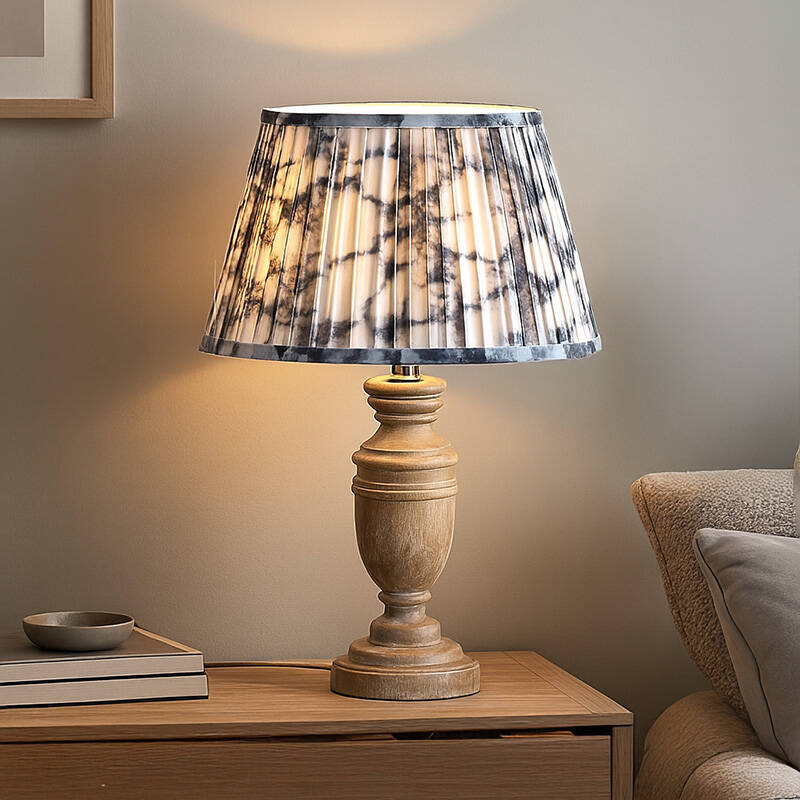 Image of Wisteria Carver Wood Table Lamp with Marco Shade