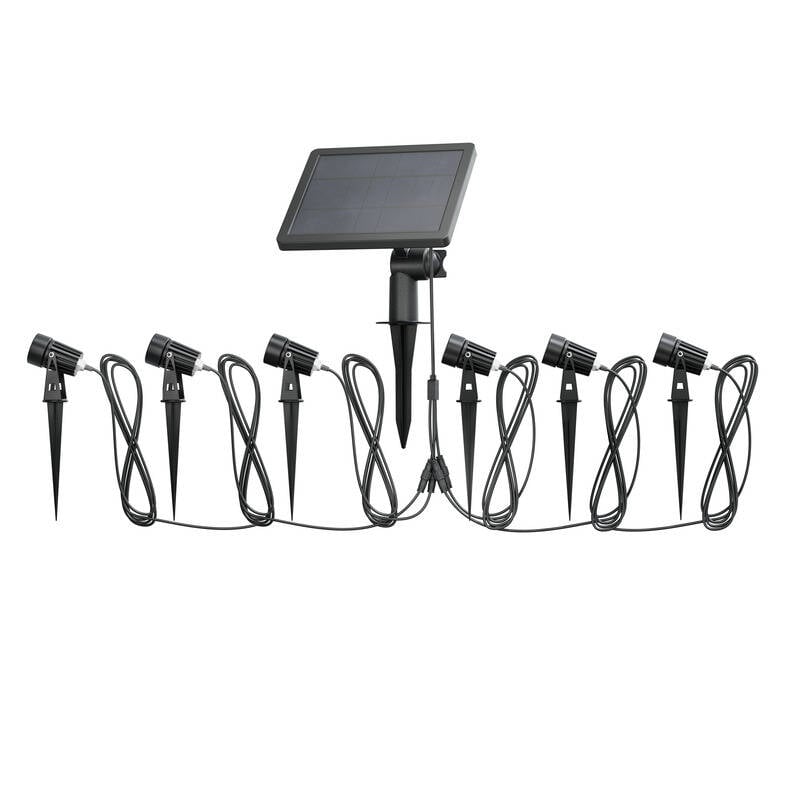 Image of Suri Atlas Solar LED Garden Spotlight - Pack of 6