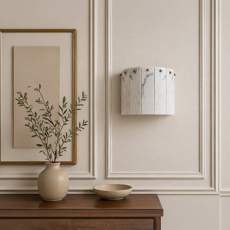 Image of Wisteria Linea Alabaster Glass Flush Wall Light