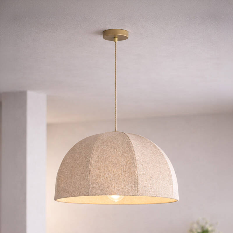 Image of Khudi & Khora Solara Linen Ceiling Pendant Light