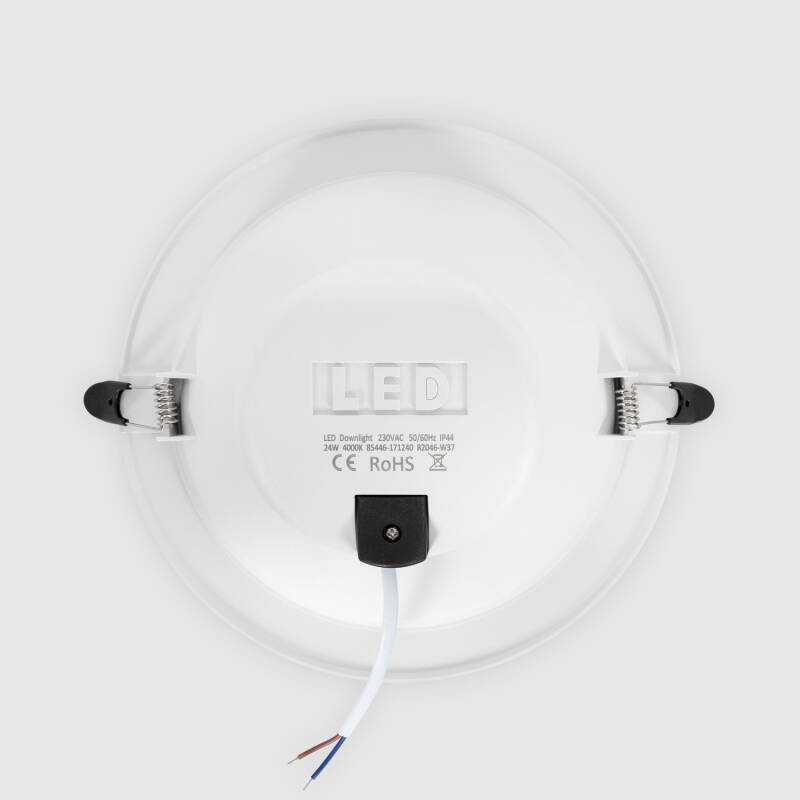 Image of Round 24W Warm White LED Downlight Lux IP44 Cutout 200mm