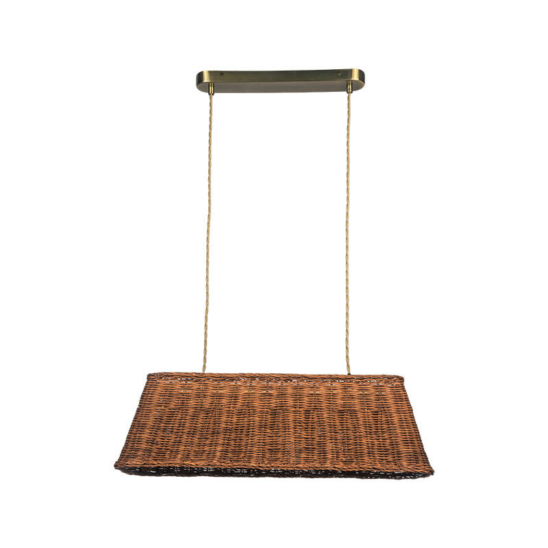 Image of Khudi & Khora Lucent Rattan Bar Ceiling Pendant Light
