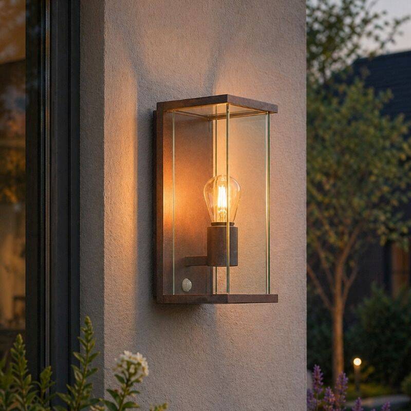 Image of Edit Halo Half Lantern Outdoor Wall Light
