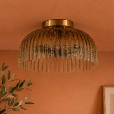 Image of Wisteria Pulse Glass Flush Ceiling Light