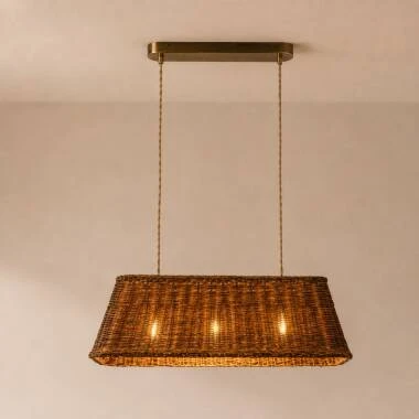 Image of Khudi & Khora Lucent Rattan Bar Ceiling Pendant Light