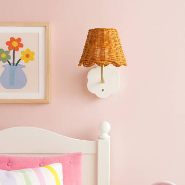 Wisteria Mollie Rattan USB Rechargeable LED Touch Wall Light