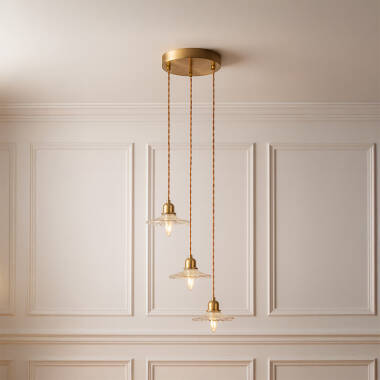 Wisteria Notting Clear Glass 3 Light Cluster Ceiling Pendant
