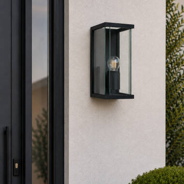 Image of Edit Halo Half Lantern Outdoor Wall Light With Dusk to Dawn Sensor
